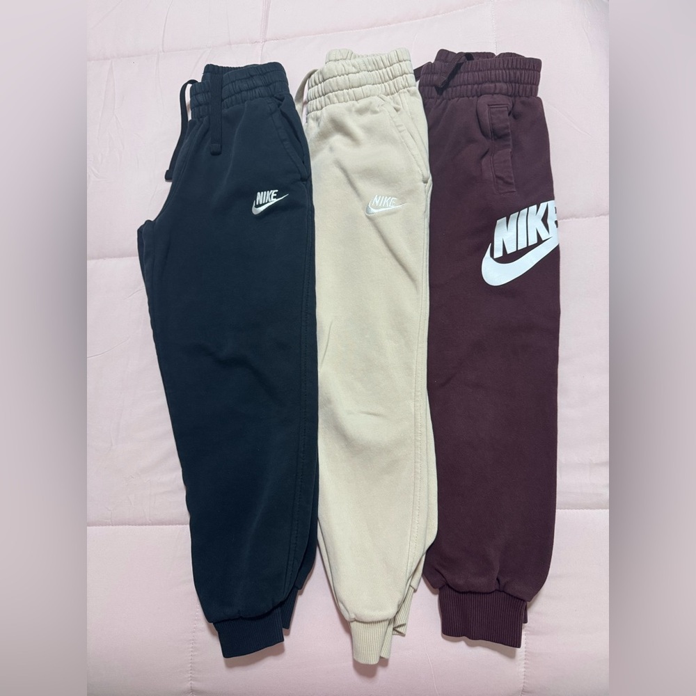 Nike Kids Sweatpants - Black, Cream, and Burgundy